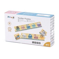 Дерев'яний пазл Числа і звірята, PolarB Дерев'яний пазл Числа і звірята, PolarB