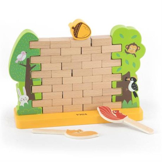 Дерев'яна настільна гра Стіна з цеглинок, Viga Toys