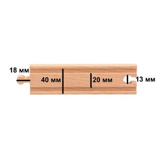 Іграшкова залізниця дерев'яна 39 ел., Viga Toys