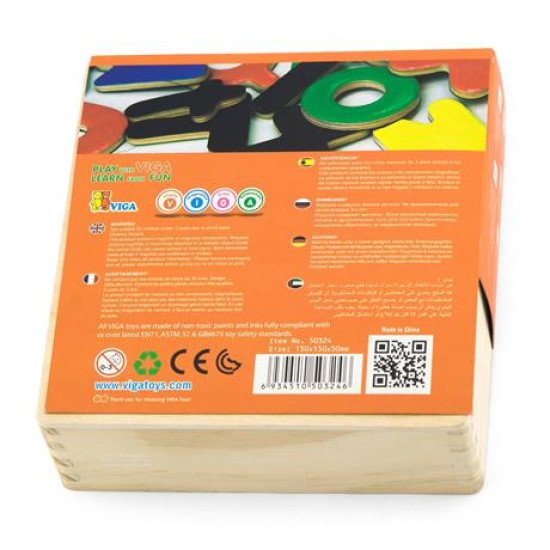 Набір магнітних букв Англійські великі та малі 52 шт., Viga Toys Набір магнітних букв Англійські великі та малі 52 шт., Viga Toys