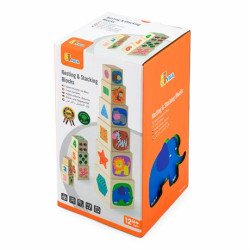 Дерев'яні кубики-пірамідка з цифрами, Viga Toys Дерев'яні кубики-пірамідка з цифрами, Viga Toys