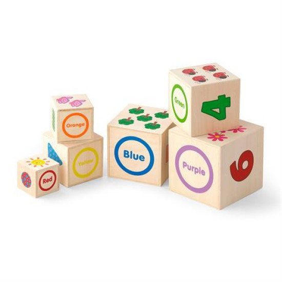 Дерев'яні кубики-пірамідка з цифрами, Viga Toys