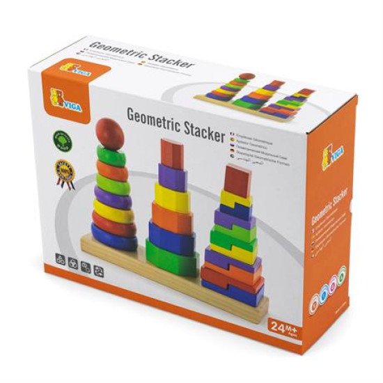 Набір дерев'яних пірамідок Три фігури, Viga Toys 