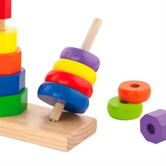 Набір дерев'яних пірамідок Три фігури, Viga Toys 