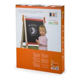 Дерев'яний мольберт двосторонній магнітний із папером, Viga Toys Дерев'яний мольберт двосторонній магнітний із папером, Viga Toys