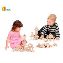 Дерев'яний кубики нефарбовані, 100 шт., 3 см, Viga Toys