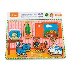 Дерев'яна рамка-вкладиш Домашні вихованці, Viga Toys Дерев'яна рамка-вкладиш Домашні вихованці, Viga Toys