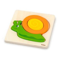 Дерев'яний міні-пазл Равлик , Viga Toys Дерев'яний міні-пазл Равлик , Viga Toys