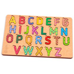 Деревяний пазл Абетка англійська кольорова
