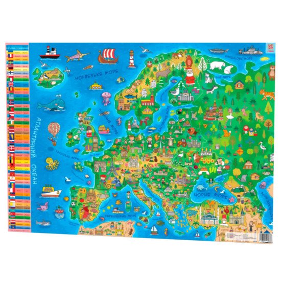 Плакат Дитяча карта Європи А1, Зірка
