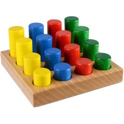 Сортер "Кольорові циліндри" на дошці, ТМ ТАТО Сортер "Кольорові циліндри" на дошці, ТМ ТАТО