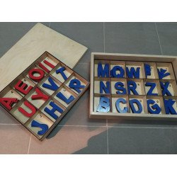 Макетниця комплект з рухомим дерев'яним алфавітом англійською, Монтессорі Макетниця комплект з рухомим дерев'яним алфавітом англійською, Монтессорі